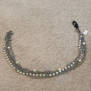 Silver and Pearl Layered Necklace